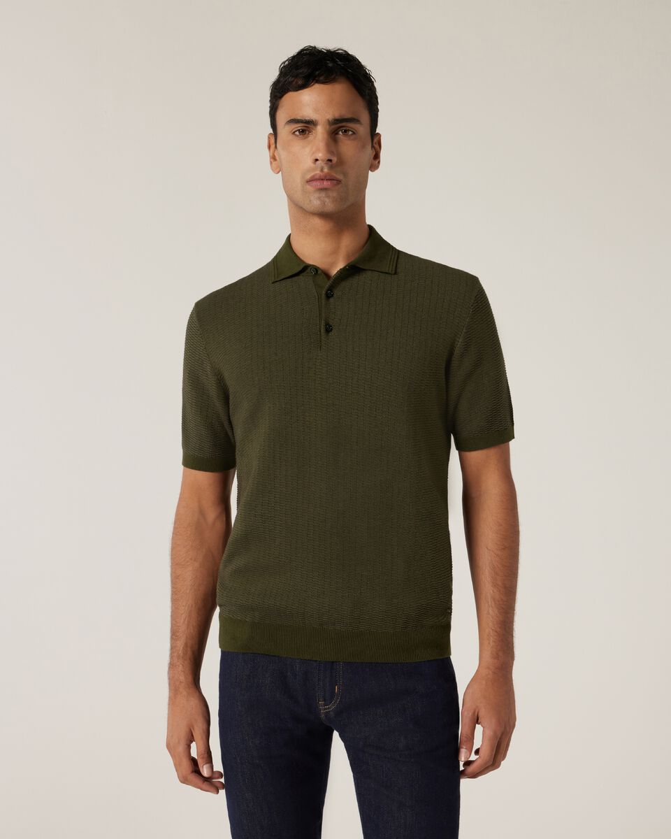 Fashion Polo Knit, Khaki, hi-res